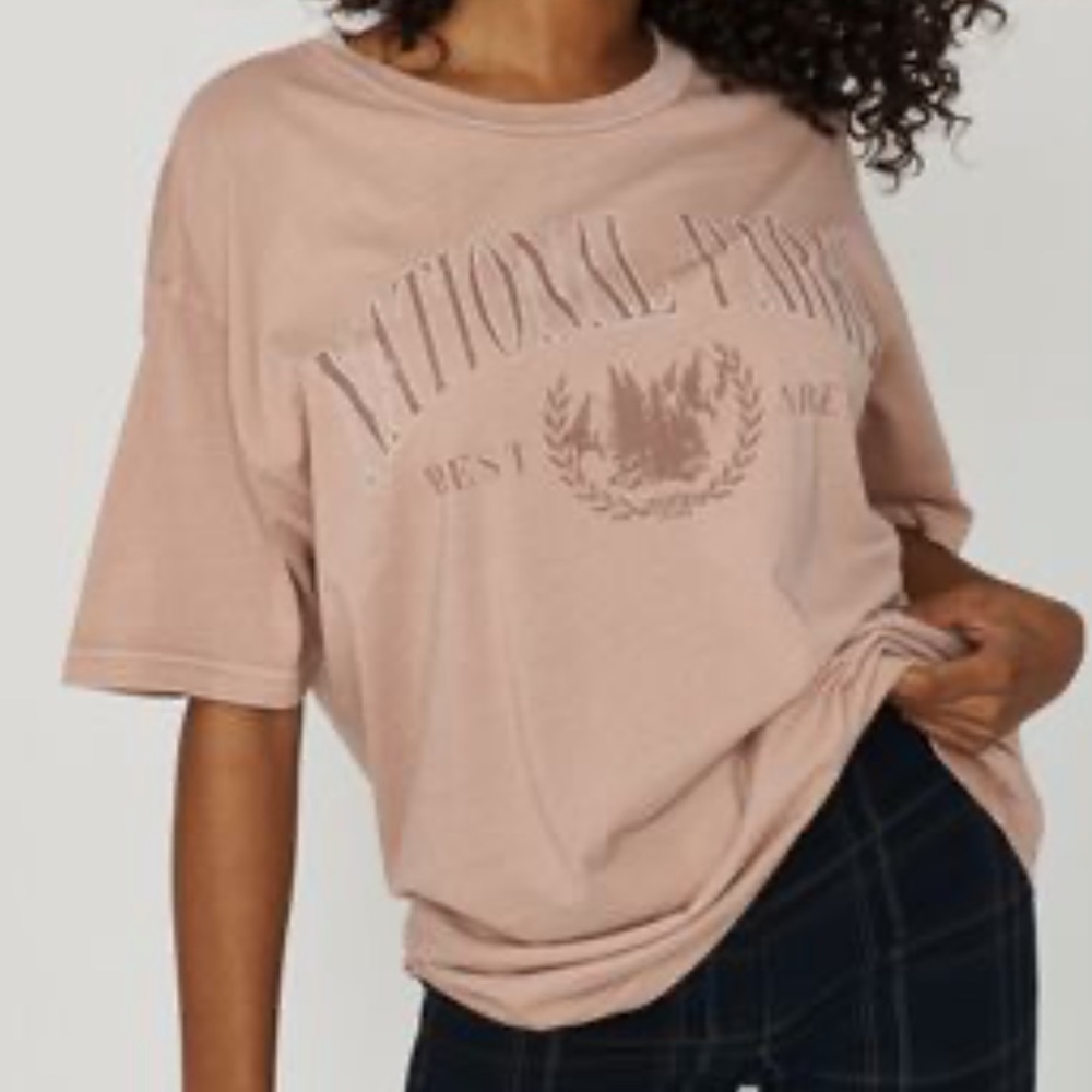 Garage beige oversized graphic tee